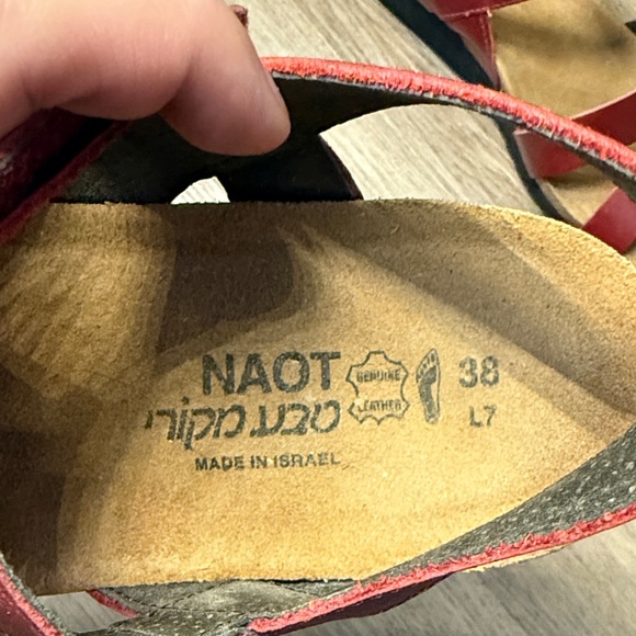 Naot Leather Strappy Red Sandals - Picture 2 of 6